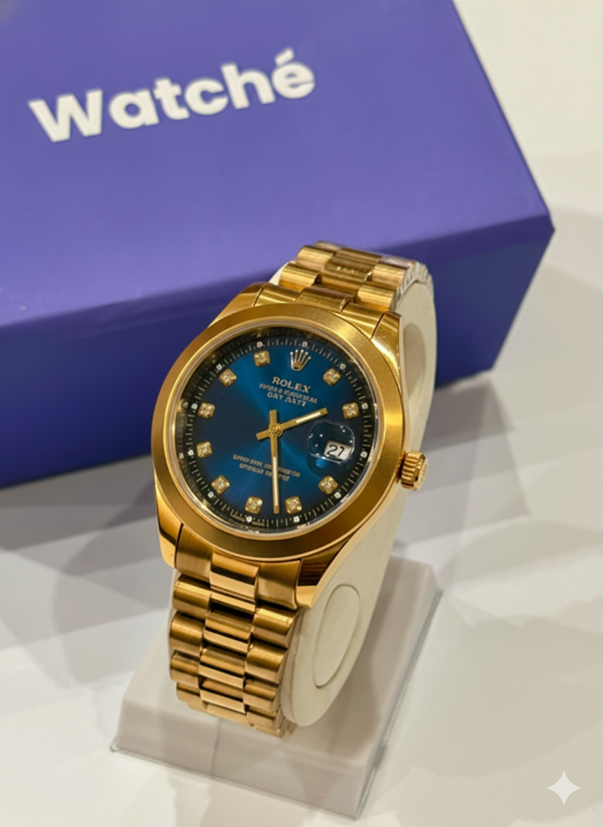 Rolex Pure Gold With Blue Dial