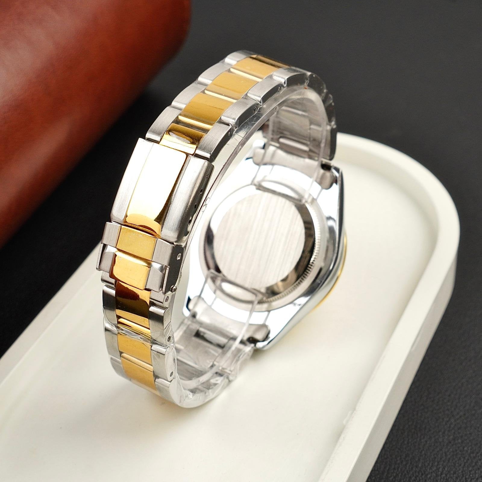 Rolex Golden Silver With Grey Dial