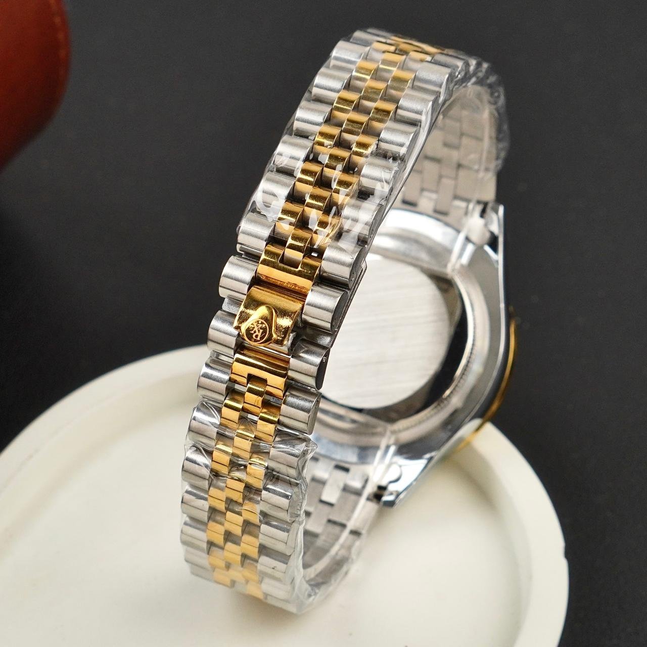 Rolex Golden Silver With Black Dial GRR