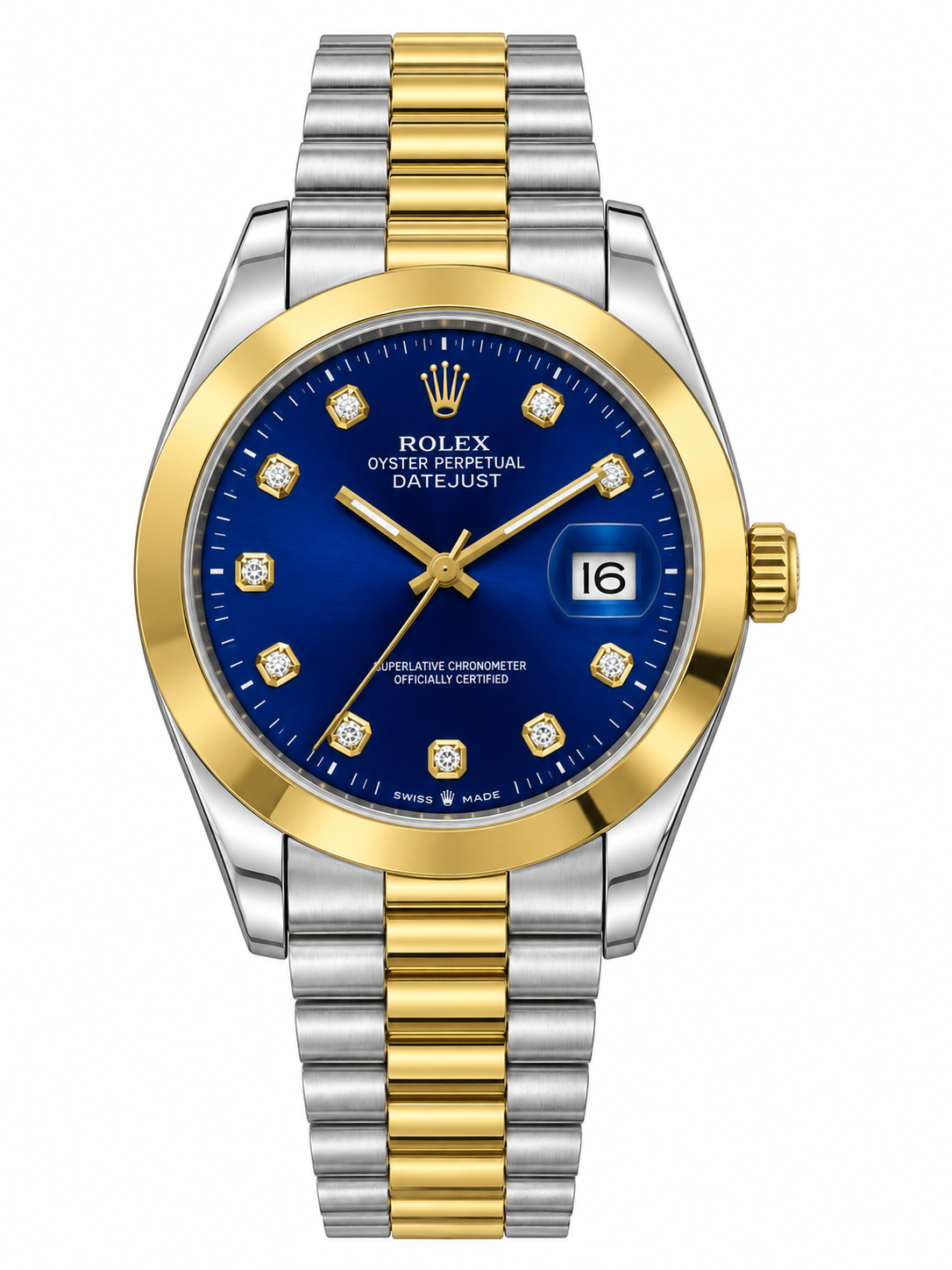 Men - Date Only - Two Tone Blue Dial
