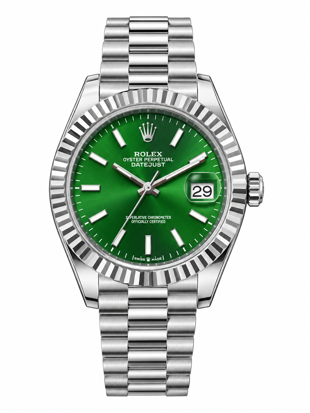 Men - Date Only - Silver With Green Dial GRR LNG