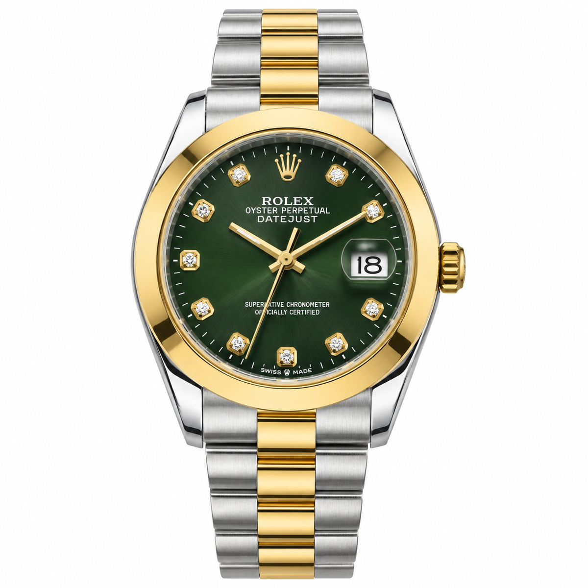 Men - Date Only - Two Tone Green Dial