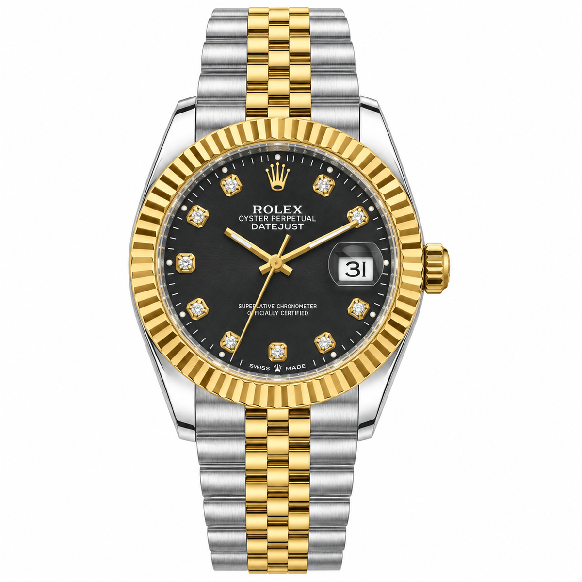 Men - Jubilee Chain - Date Only - Two Tone Black