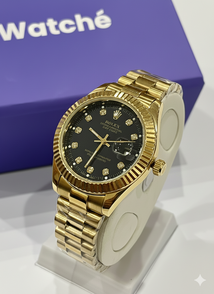 Rolex Pure Gold With Black Dial - GRR