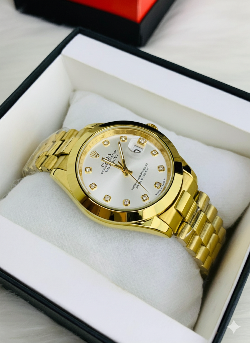 Rolex Pure Gold With White Dial