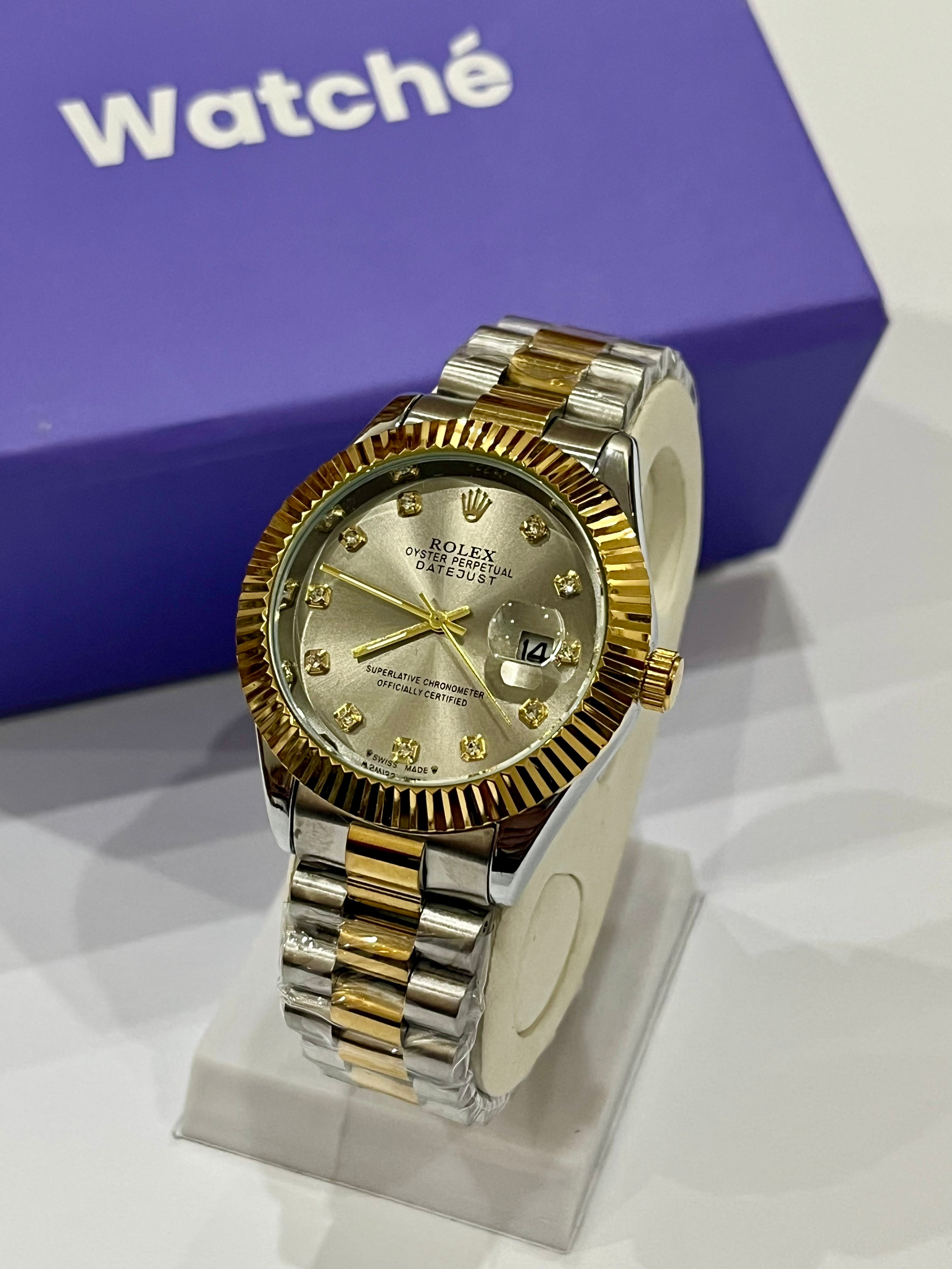 Rolex Golden Silver With Grey Dial GRR