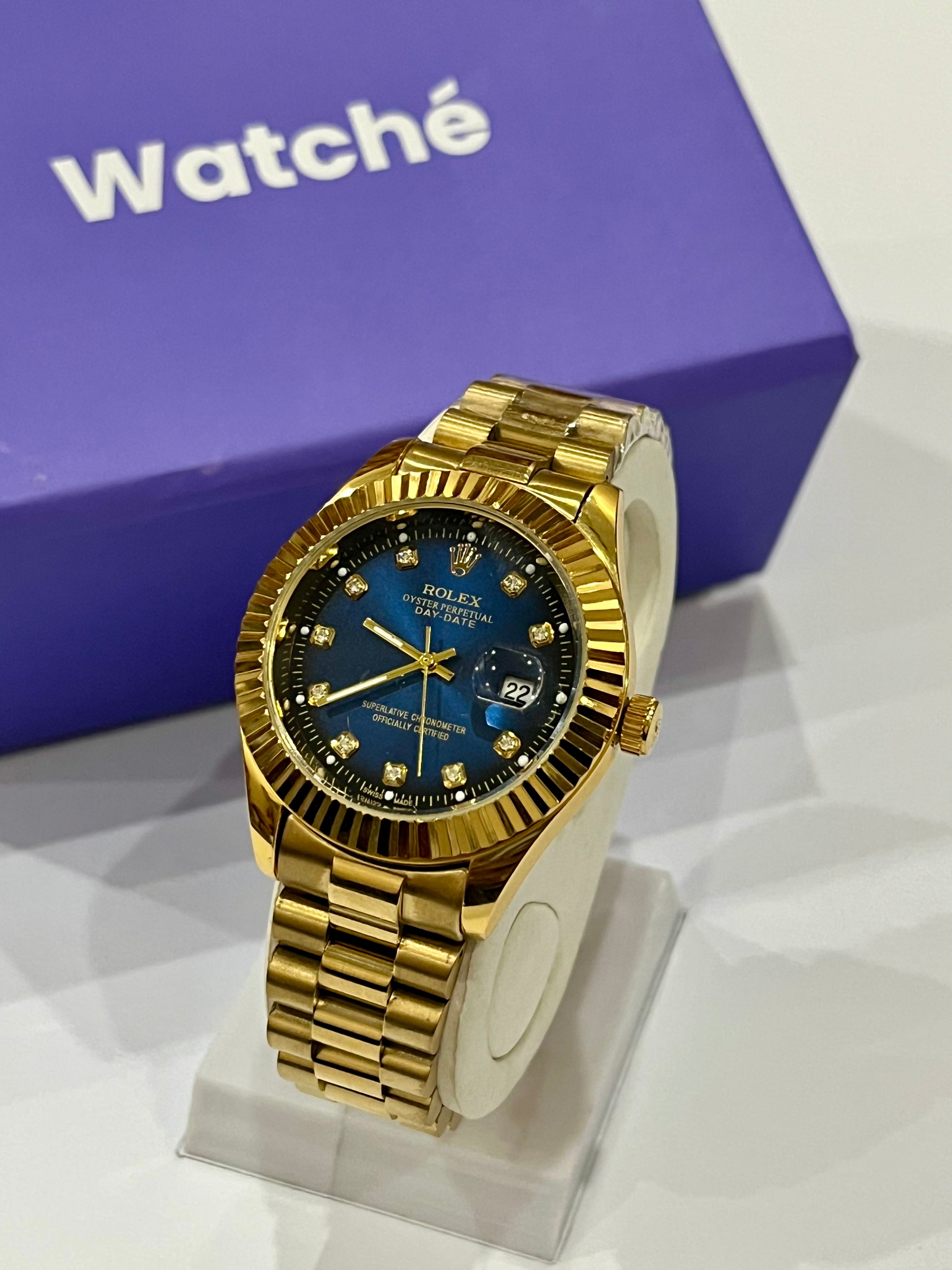 Rolex Pure Gold With Blue Dial GRR