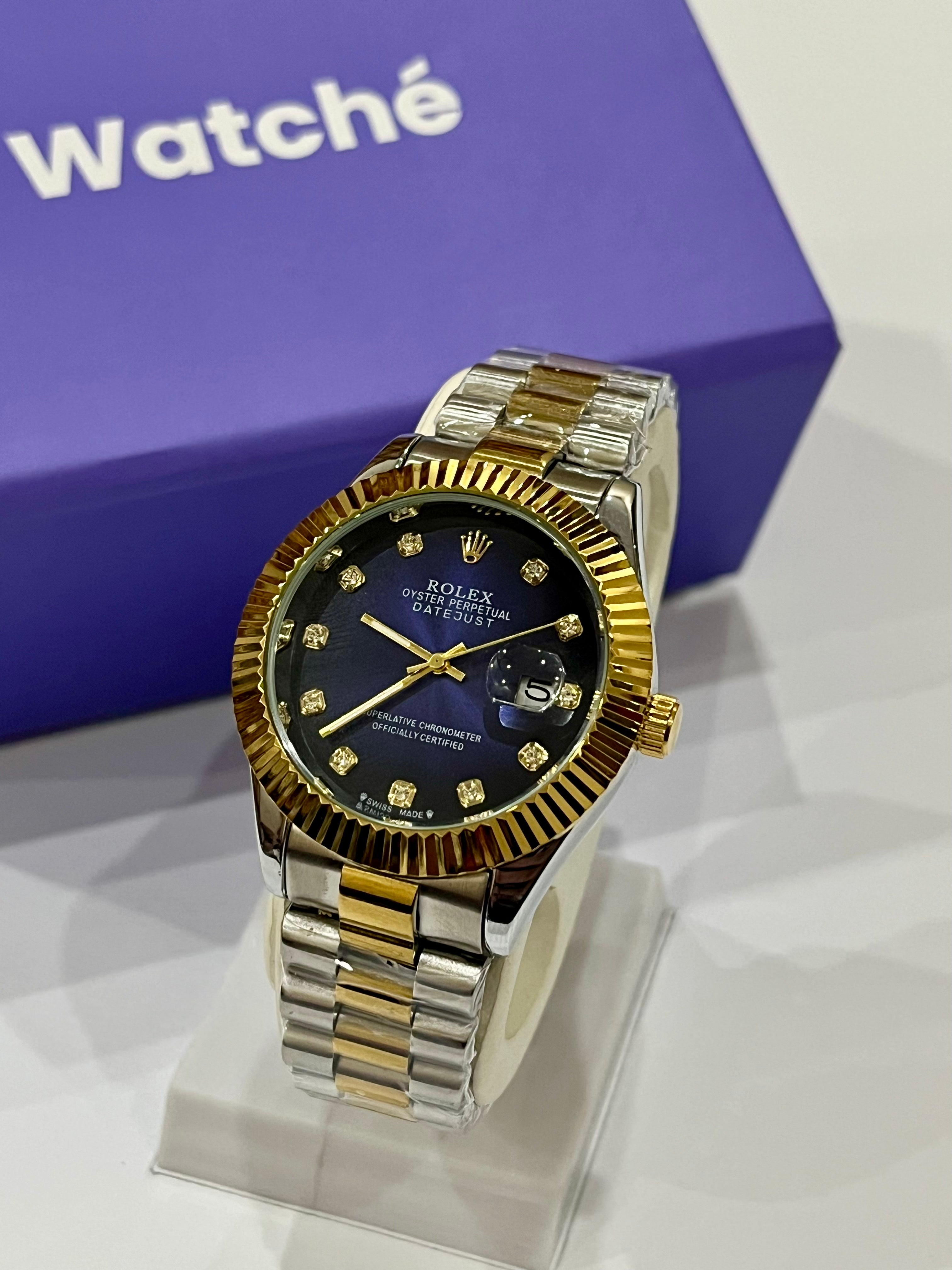 Rolex Golden Silver With Purple Dial GRR