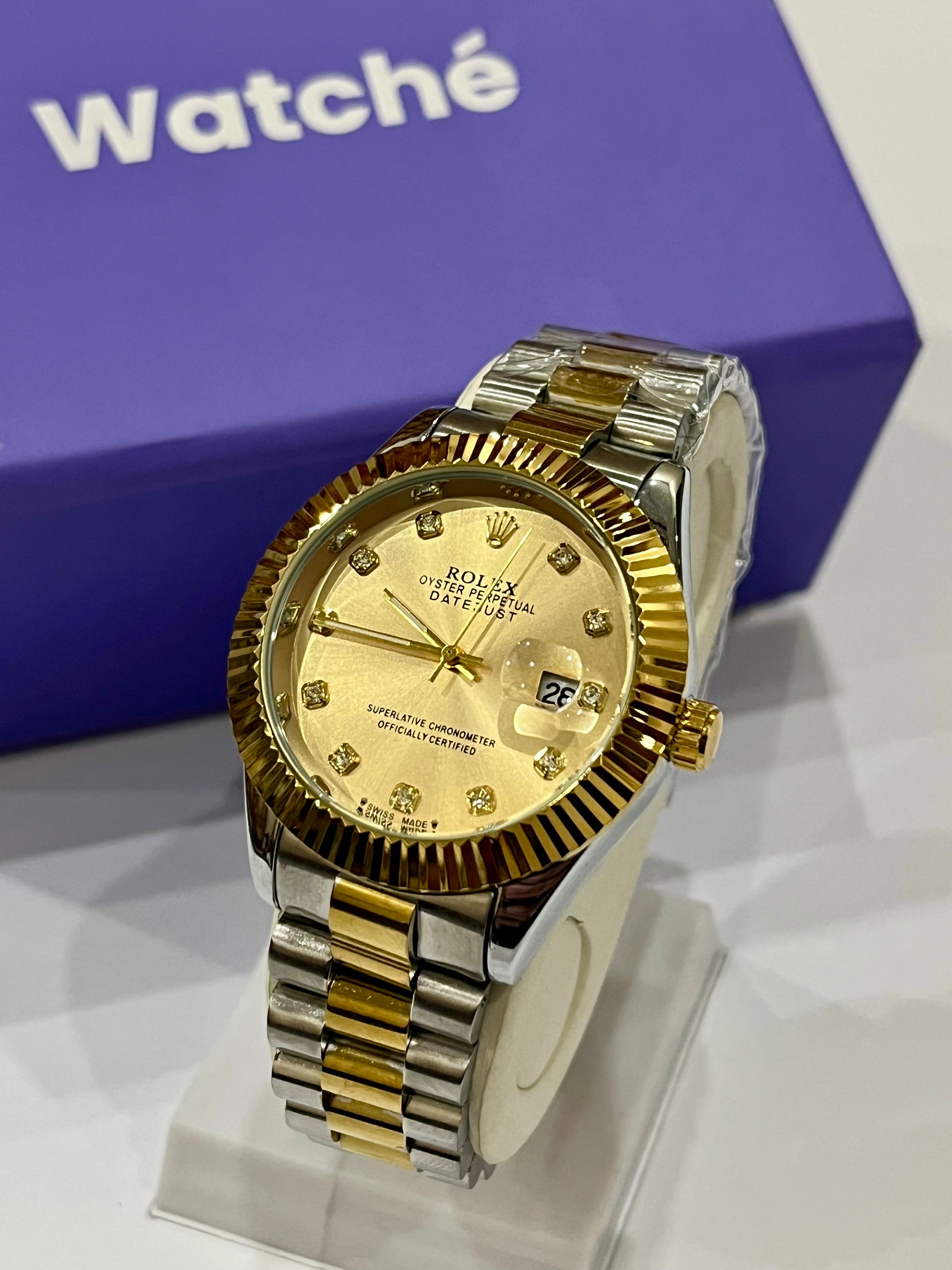 Rolex Golden Silver With Golden Dial GRR