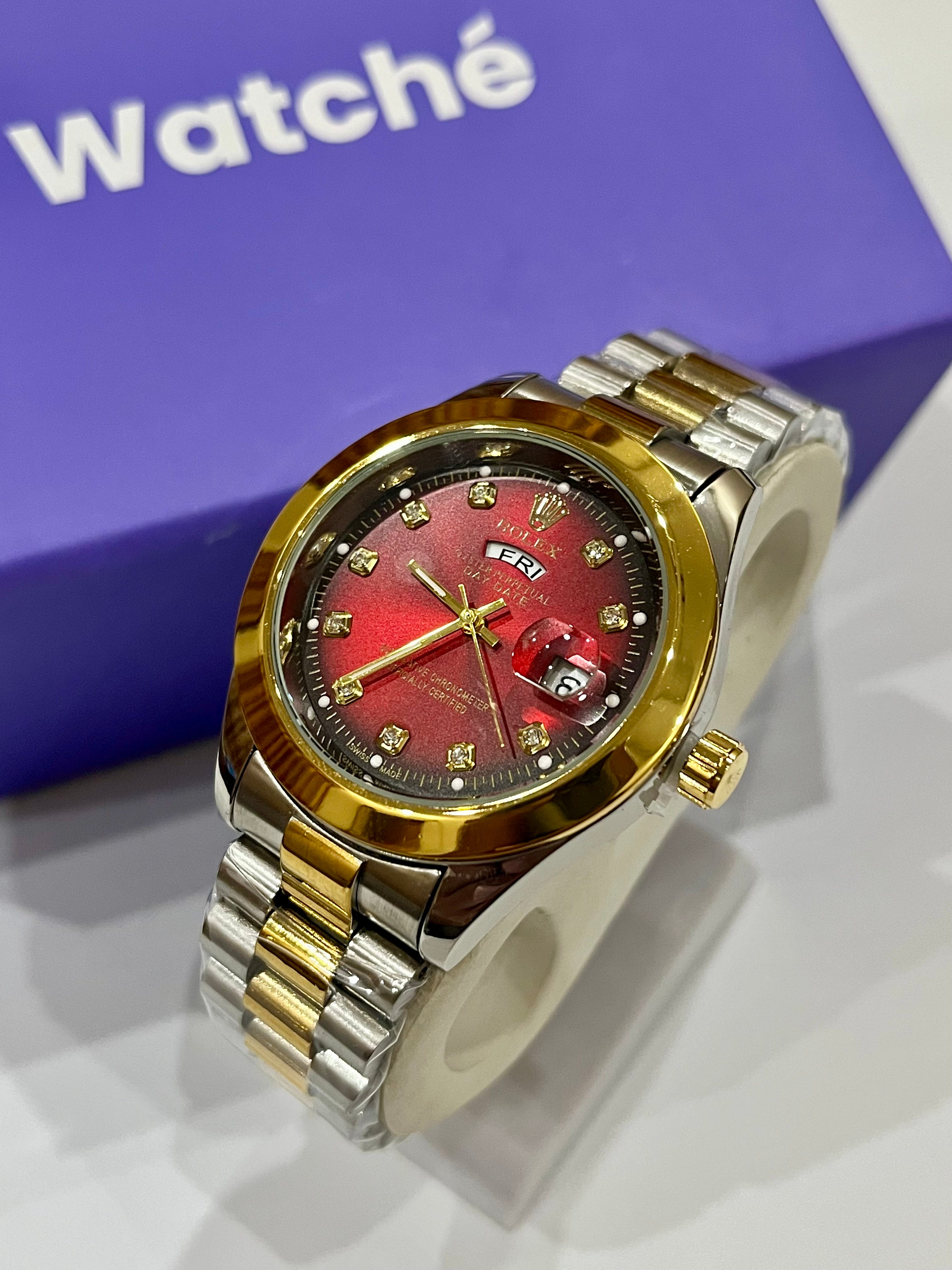 Rolex Day & Date - Two Tone Red Dial