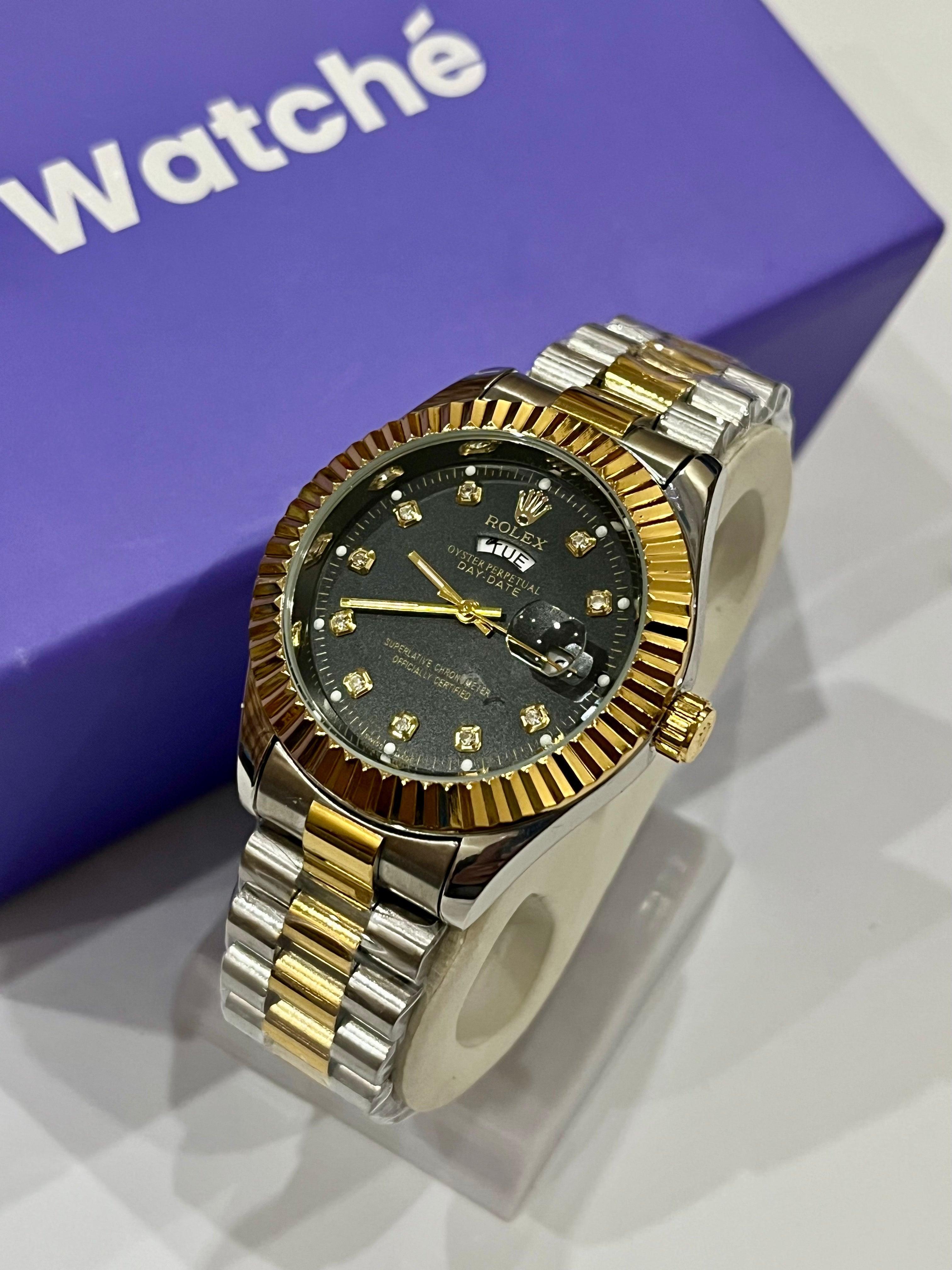 Men - Day & Date - Two Tone Black Dial GRR