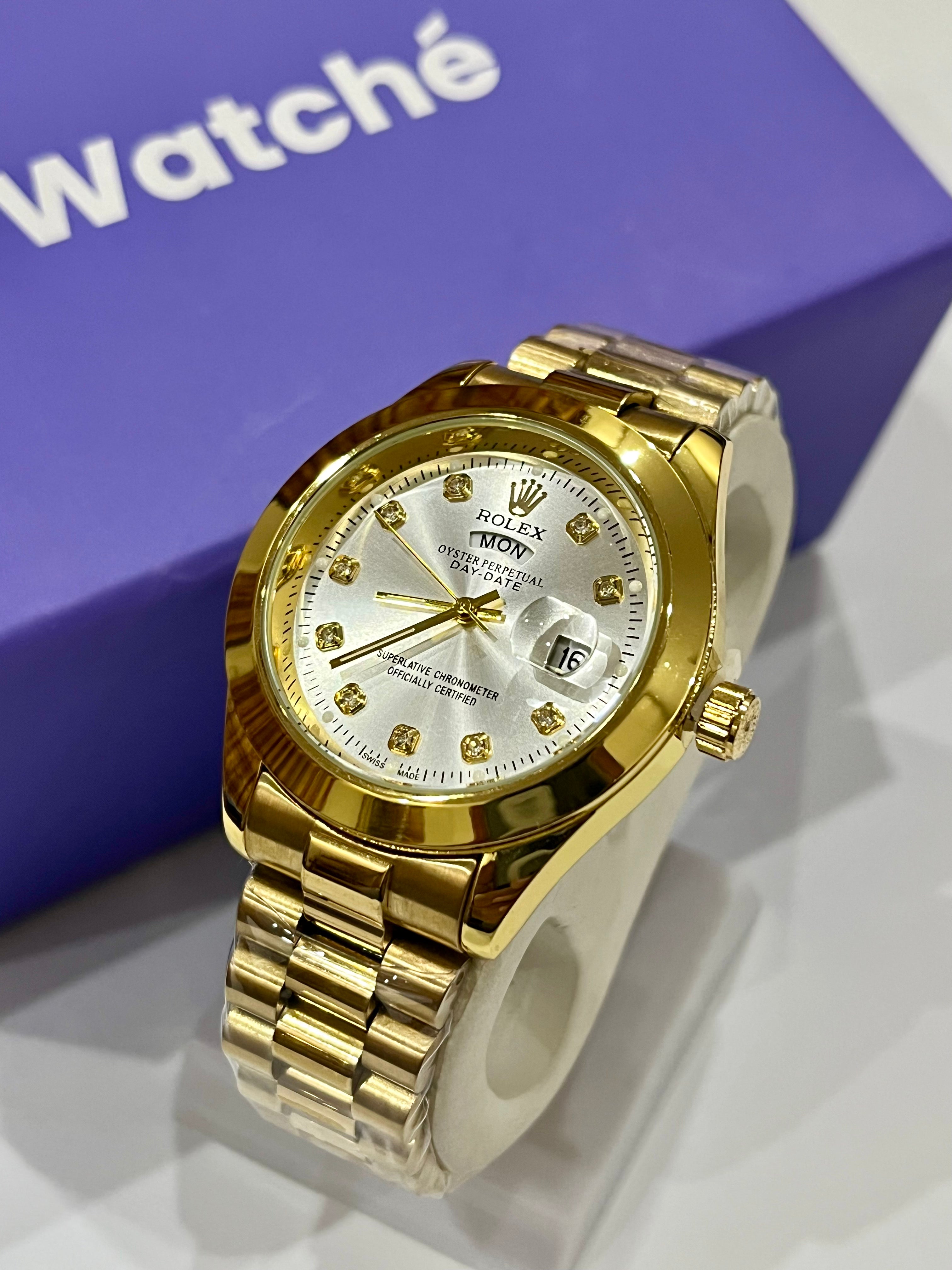 Rolex Day & Date - Golden With White Dial