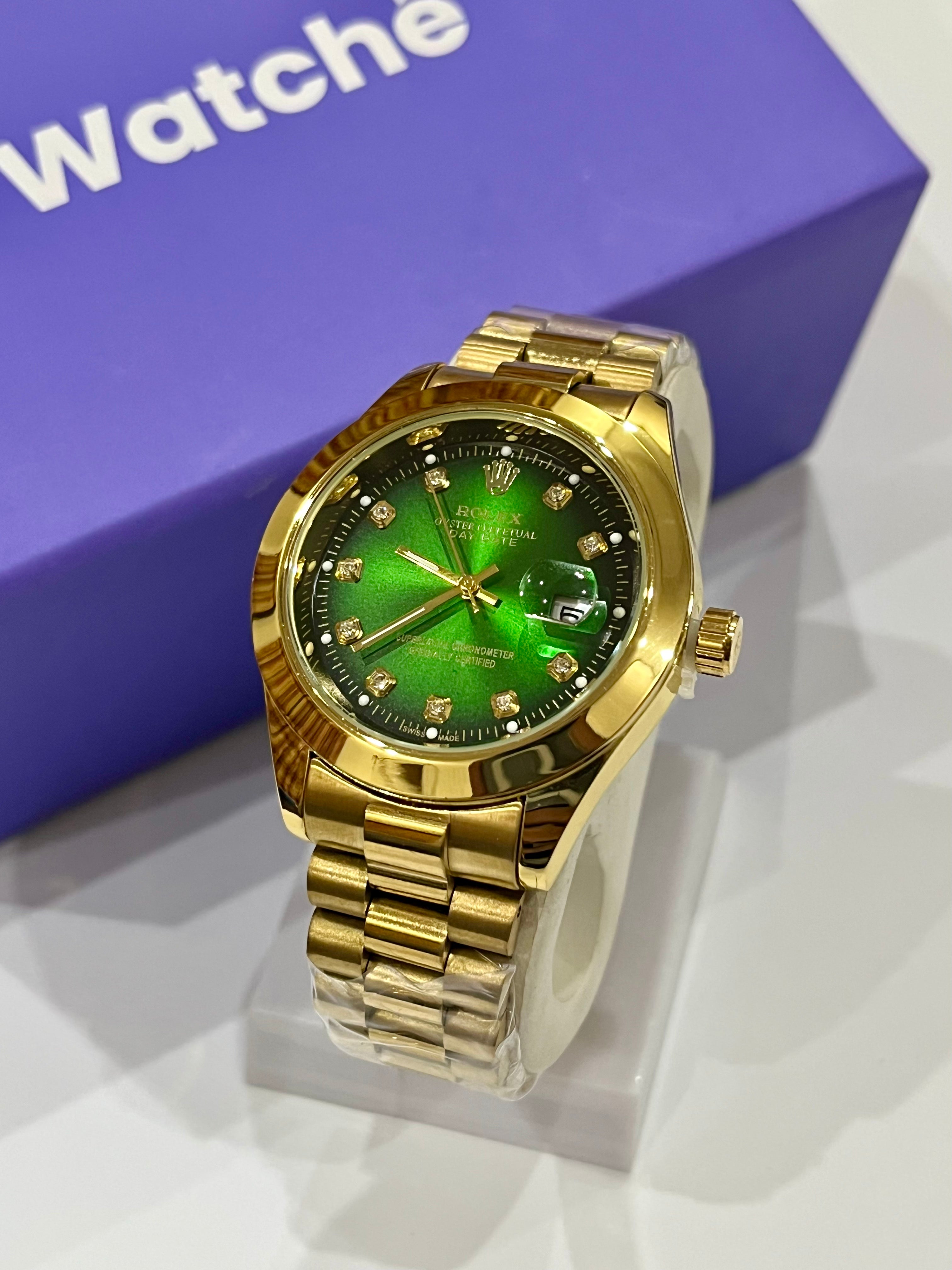 Rolex Day & Date - Golden With Green Dial