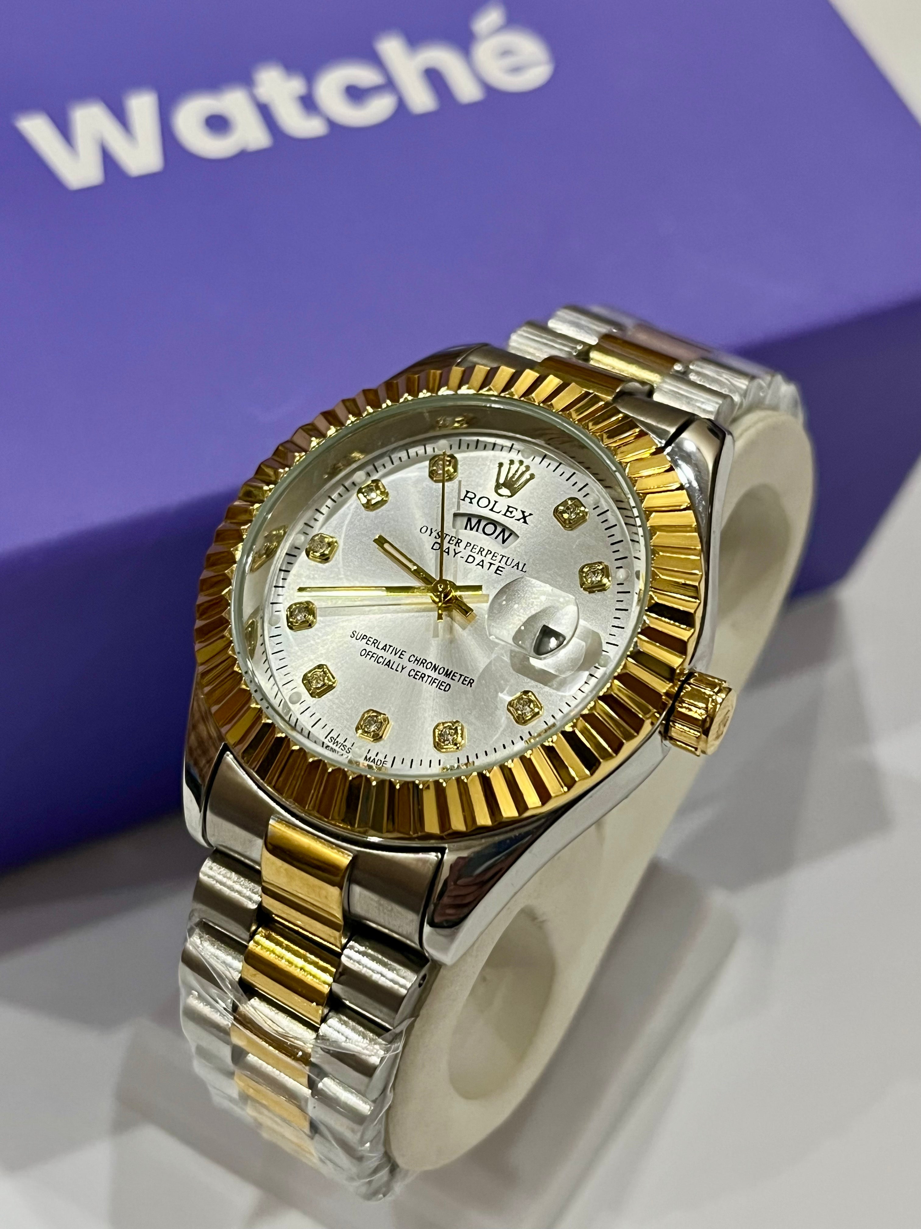 Men - Day & Date - Two Tone White Dial GRR