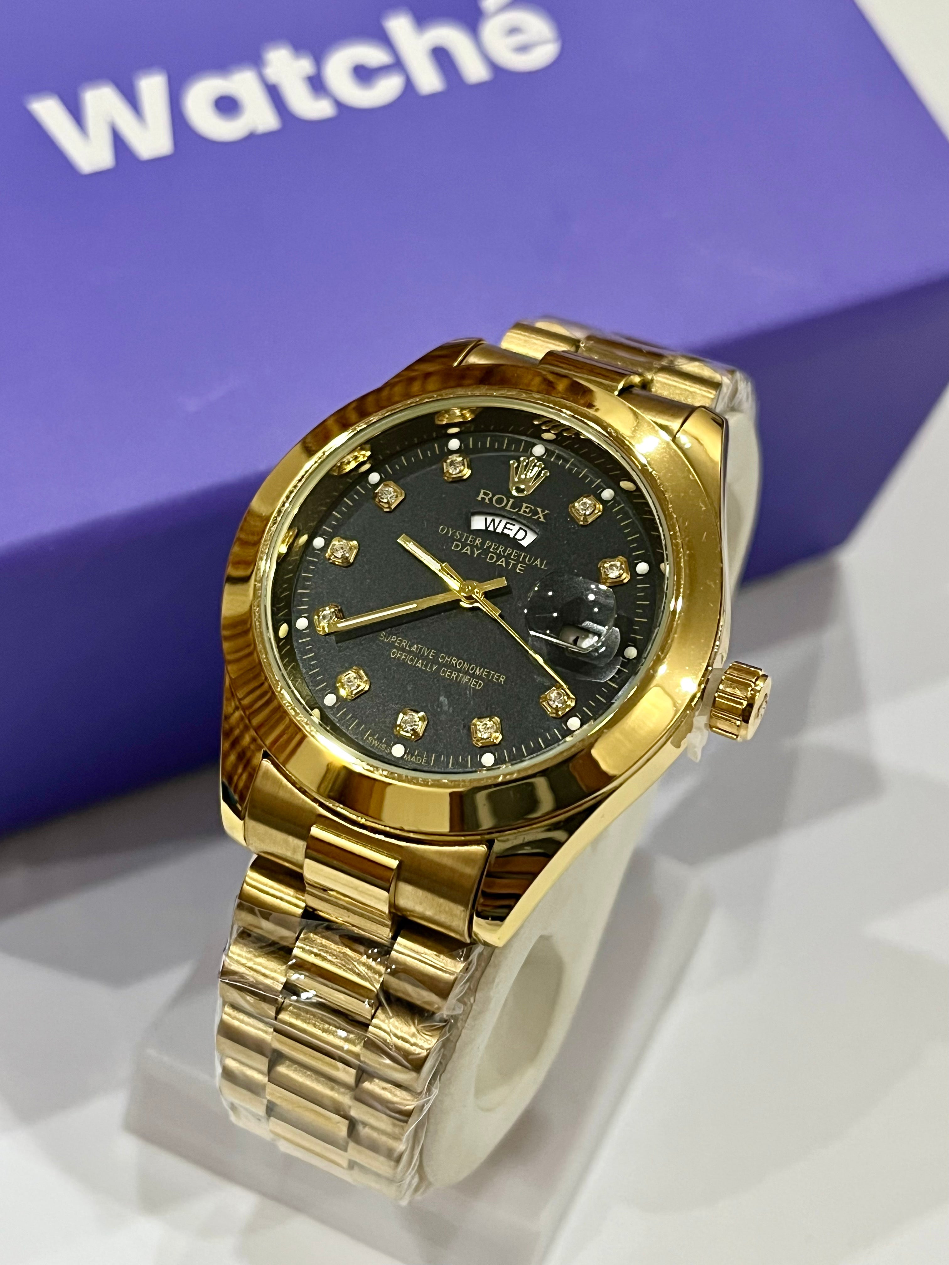 Rolex Day & Date - Golden With Black Dial