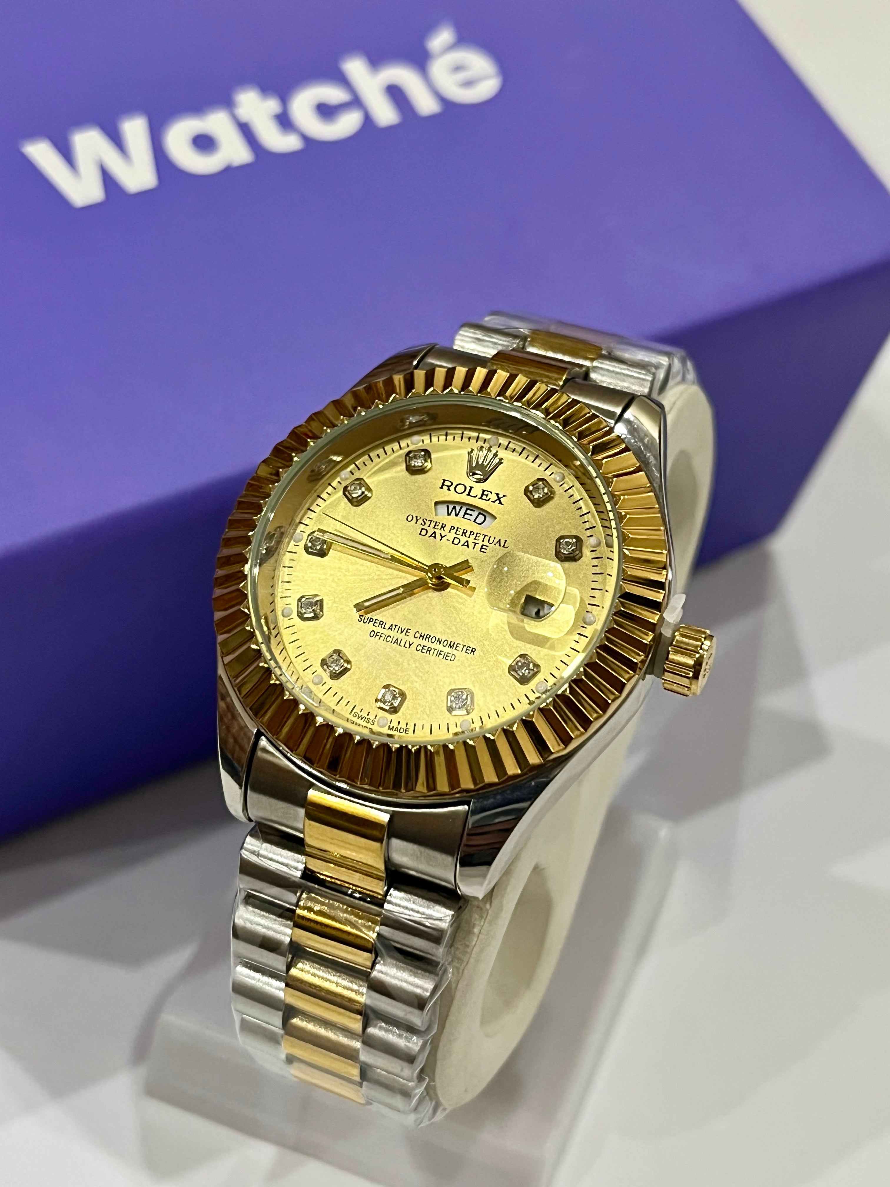 Men - Day & Date - Two Tone Golden Dial GRR