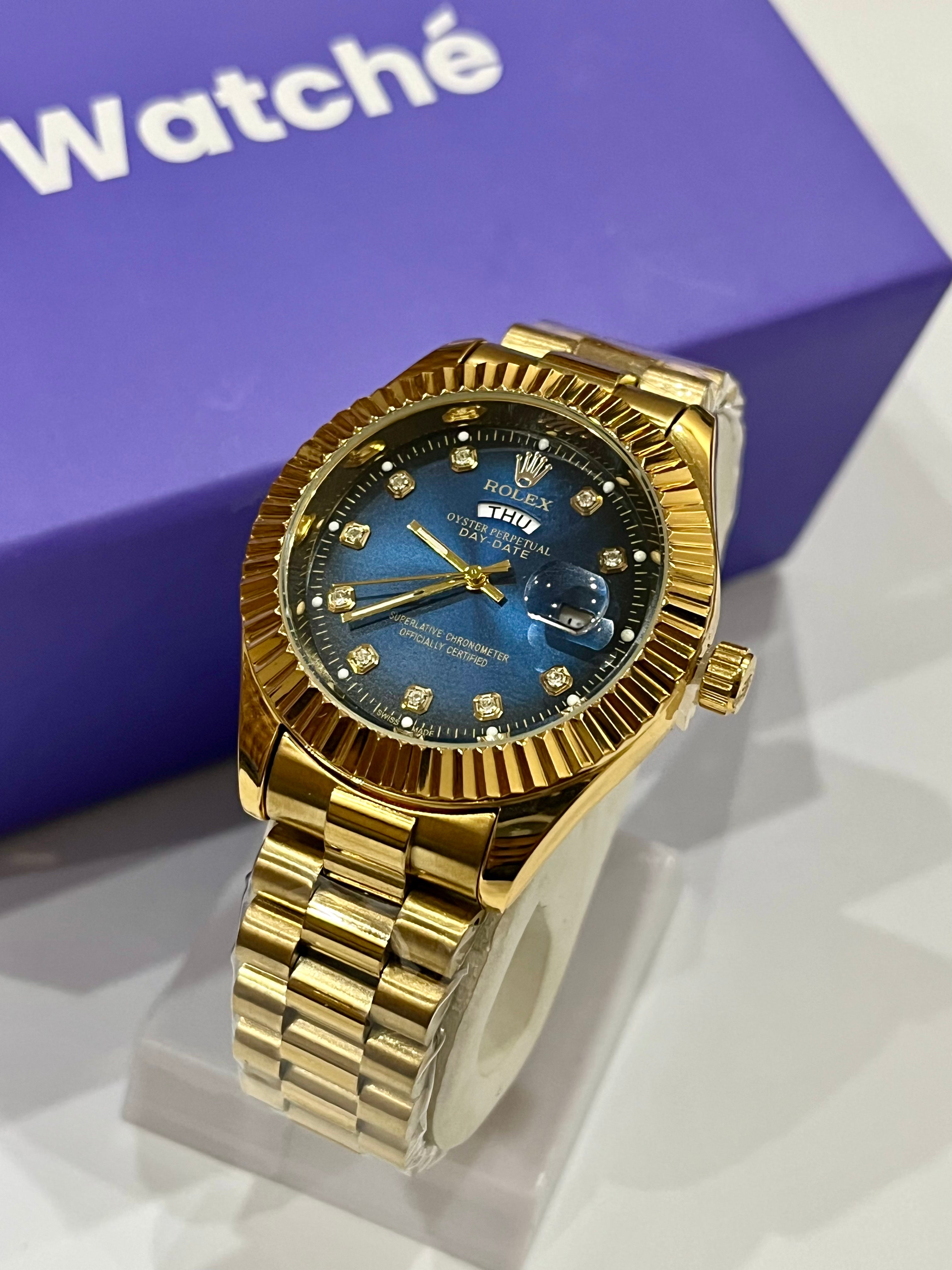 Rolex Day & Date - Golden With Blue Dial GRR