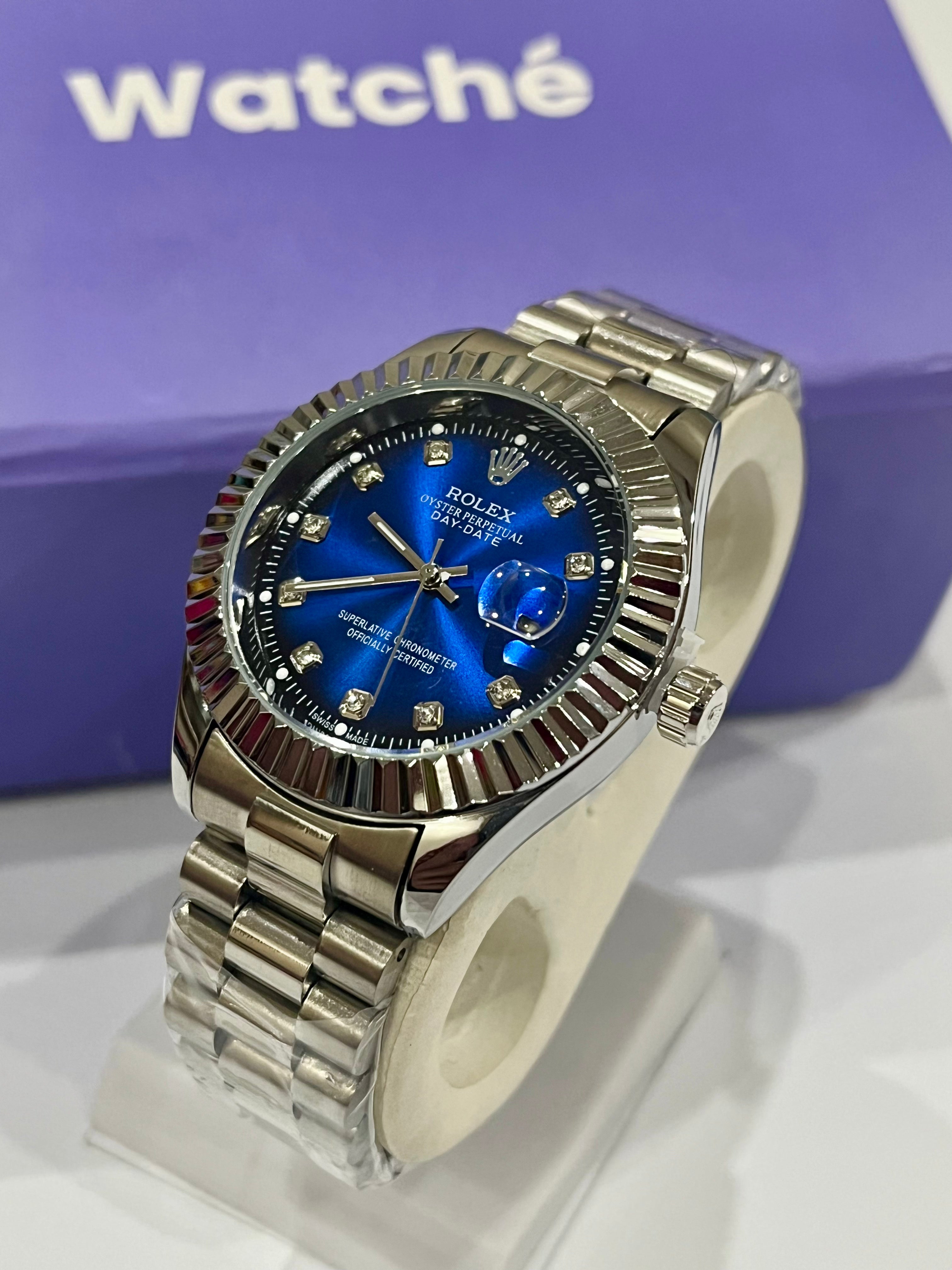 RLX Men - Date Only - Silver With Blue Dial GRR