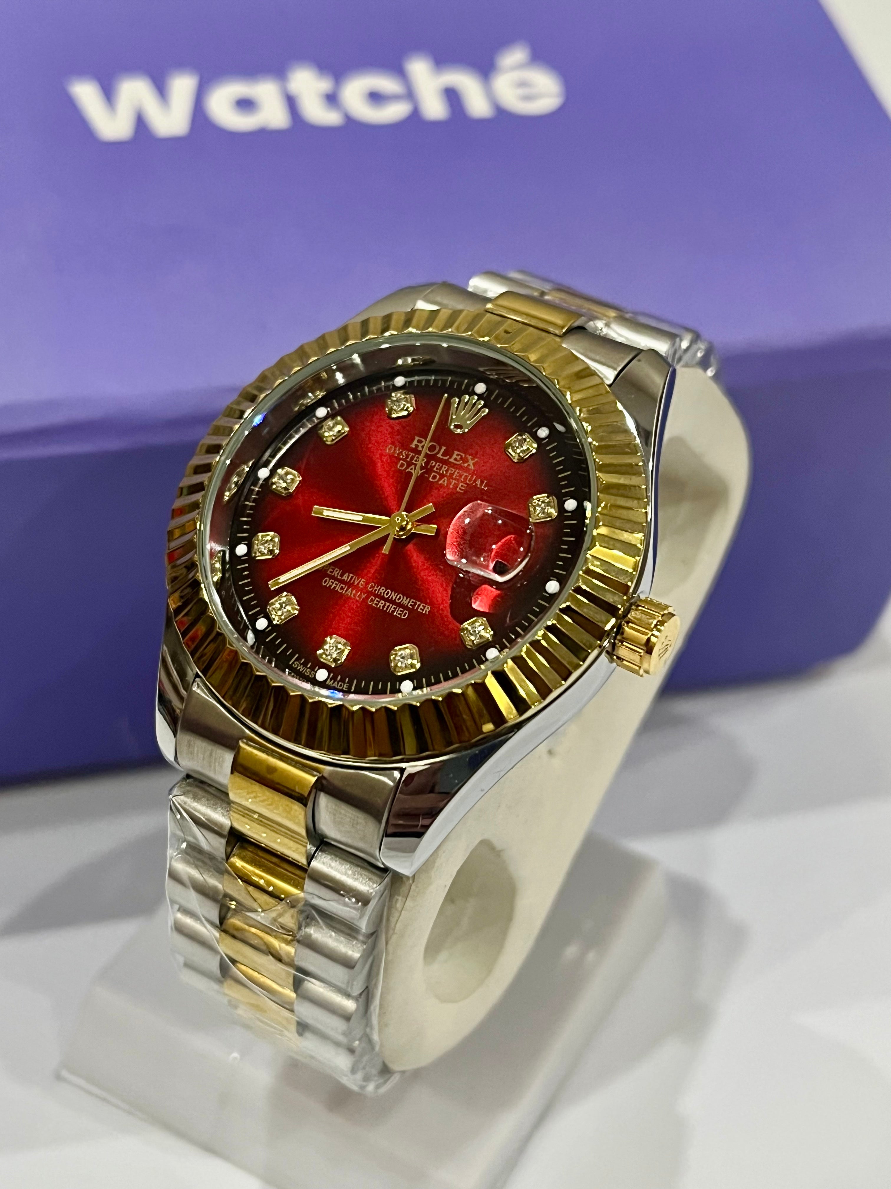 RLX Men - Date Only - Two Tone Red Dial GRR