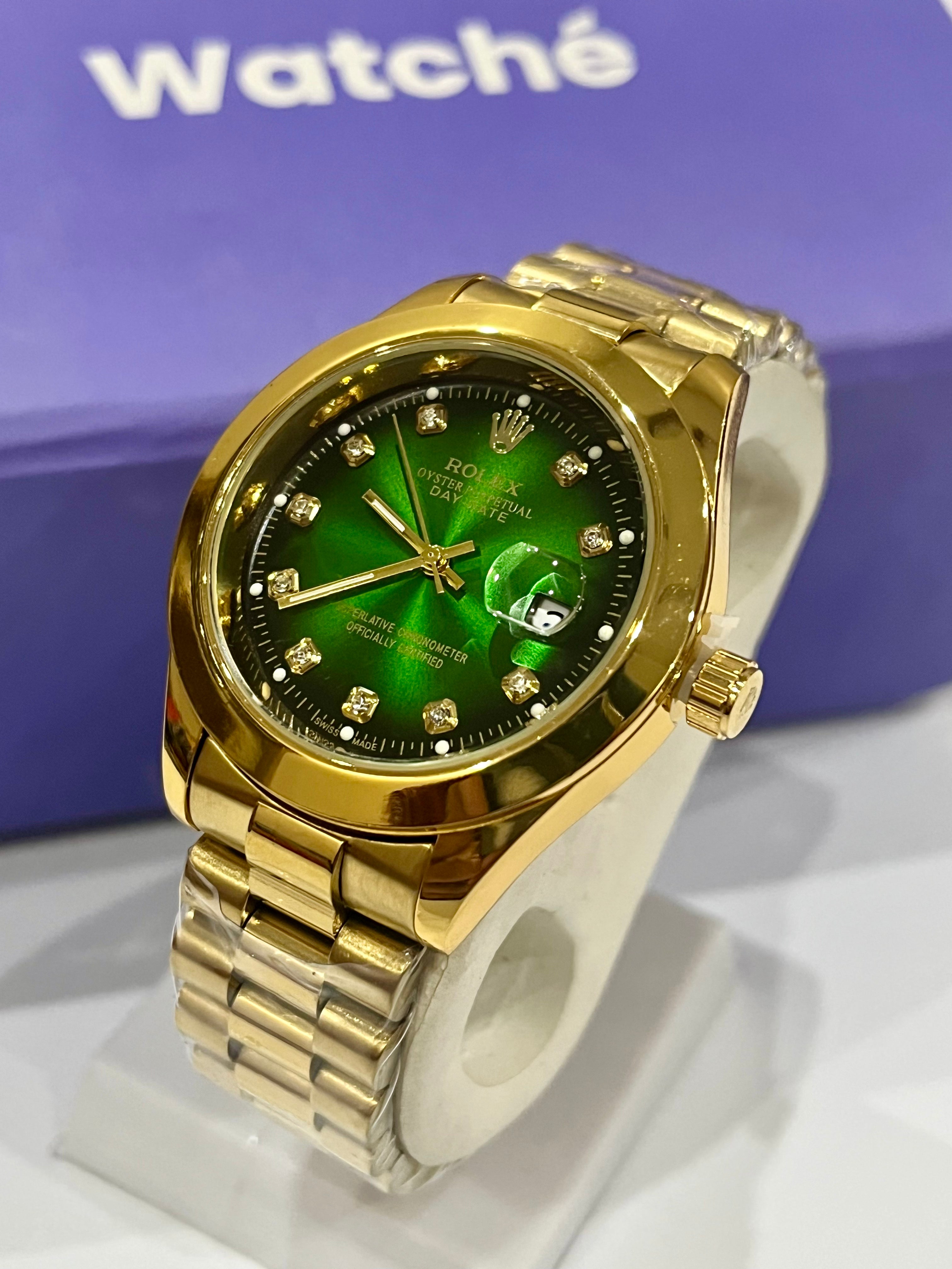 RLX Men - Date Only - Golden With Green Dial