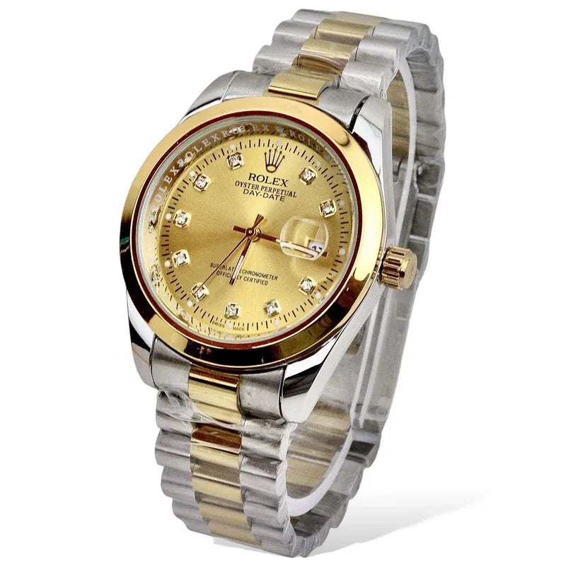 Rolex Golden Silver With Golden Dial