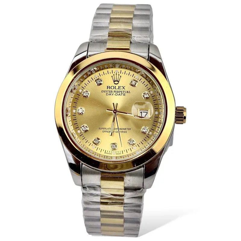 Rolex Golden Silver With Golden Dial