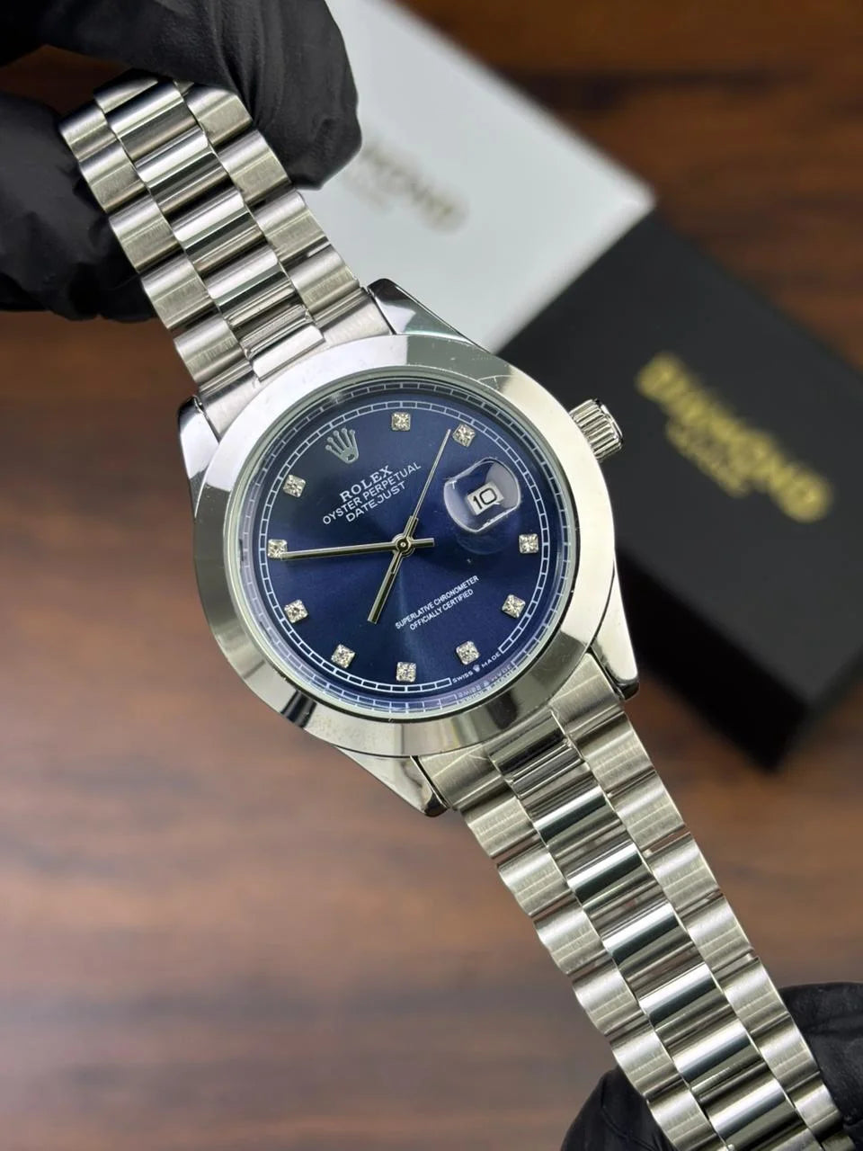 Men - Date Only - Silver With Blue Dial CL