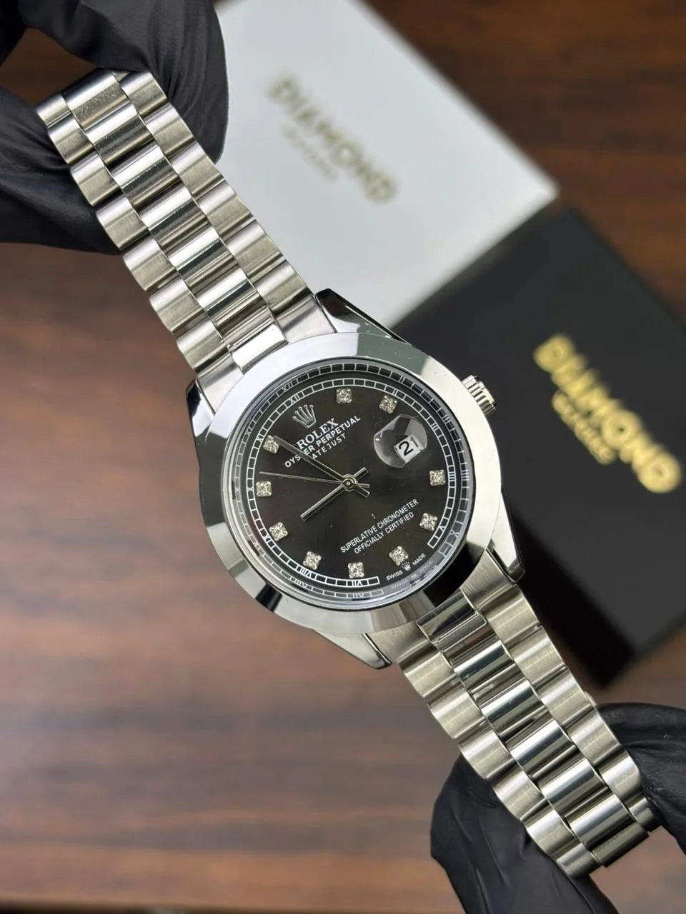 Men - Date Only - Silver With Black Dial CL
